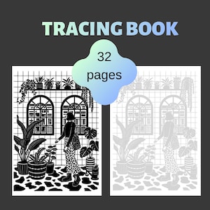 Libro di esercizi di disegno a tratto, scene accoglienti da caffè, esercizi di disegno per principianti (32 pagine PDF)