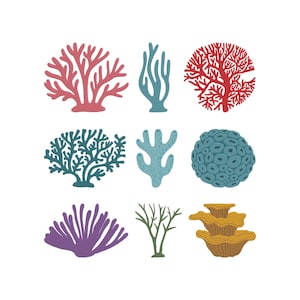 Korallbroderidesign, korallmaskinbroderifil, 9 designer, 5 storlekar, omedelbar nedladdning