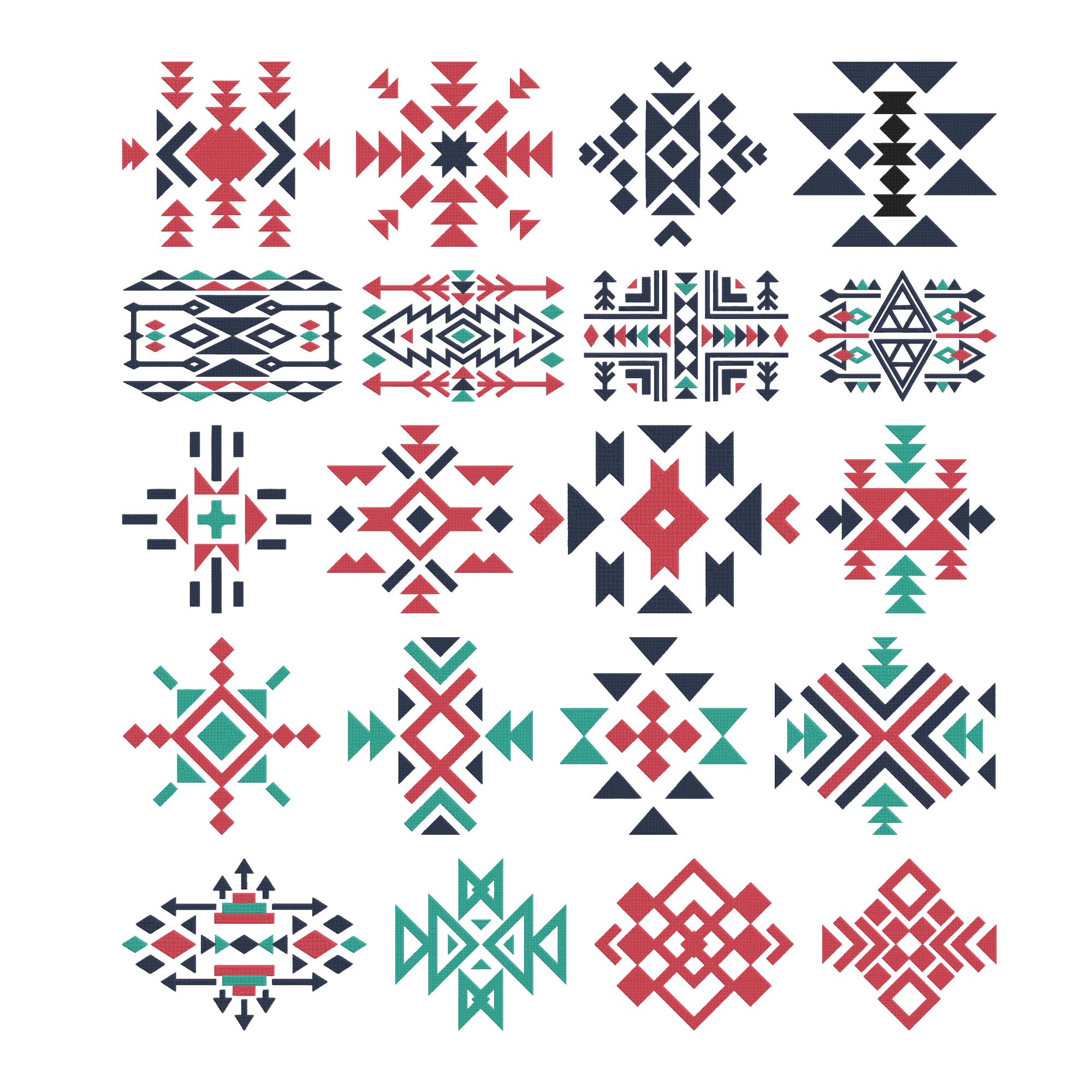 Aztec Embroider Aztec Tribal Geometric Embroidery Design, Boho Pattern Tribal Machine ...