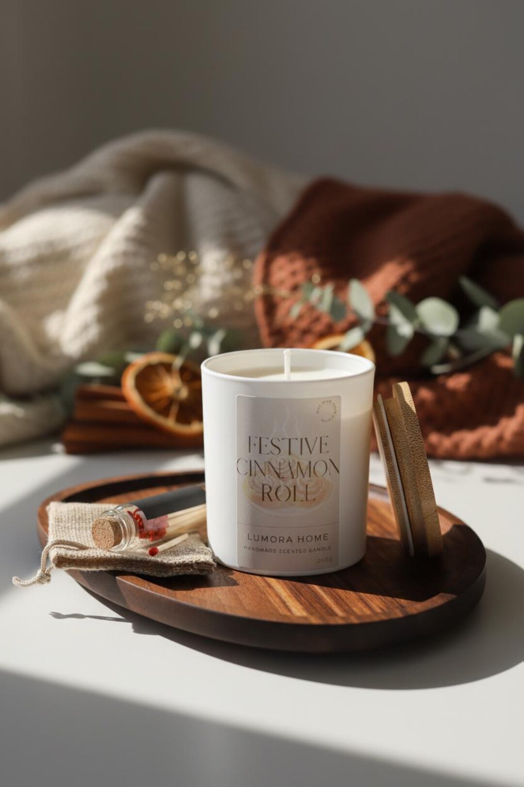 CINNAMON ROLL Scented Candle Made From Soy Wax in a Glass Jar With a ...