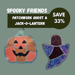 Jackolantern and Ghost Applique Pattern Bundle SVG & PDF (9, 12 and 15") | Halloween Quilt Block | Digital Product | Patchwork Spooky Sewing