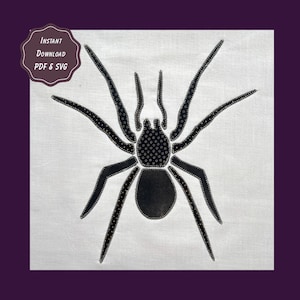 Patchwork Spider Applique Sewing Pattern | Halloween Quilt SVG & PDF | 9, 12, 15 Inch Templates | Spooky Bug Digital Sewing Pattern