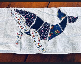 Humpback Whale Patchwork Applique Sewing Pattern | 3 Printable PDF Sizes + SVG Cut File | Ocean Animals Quilt | Folk Art Style | Sustainable