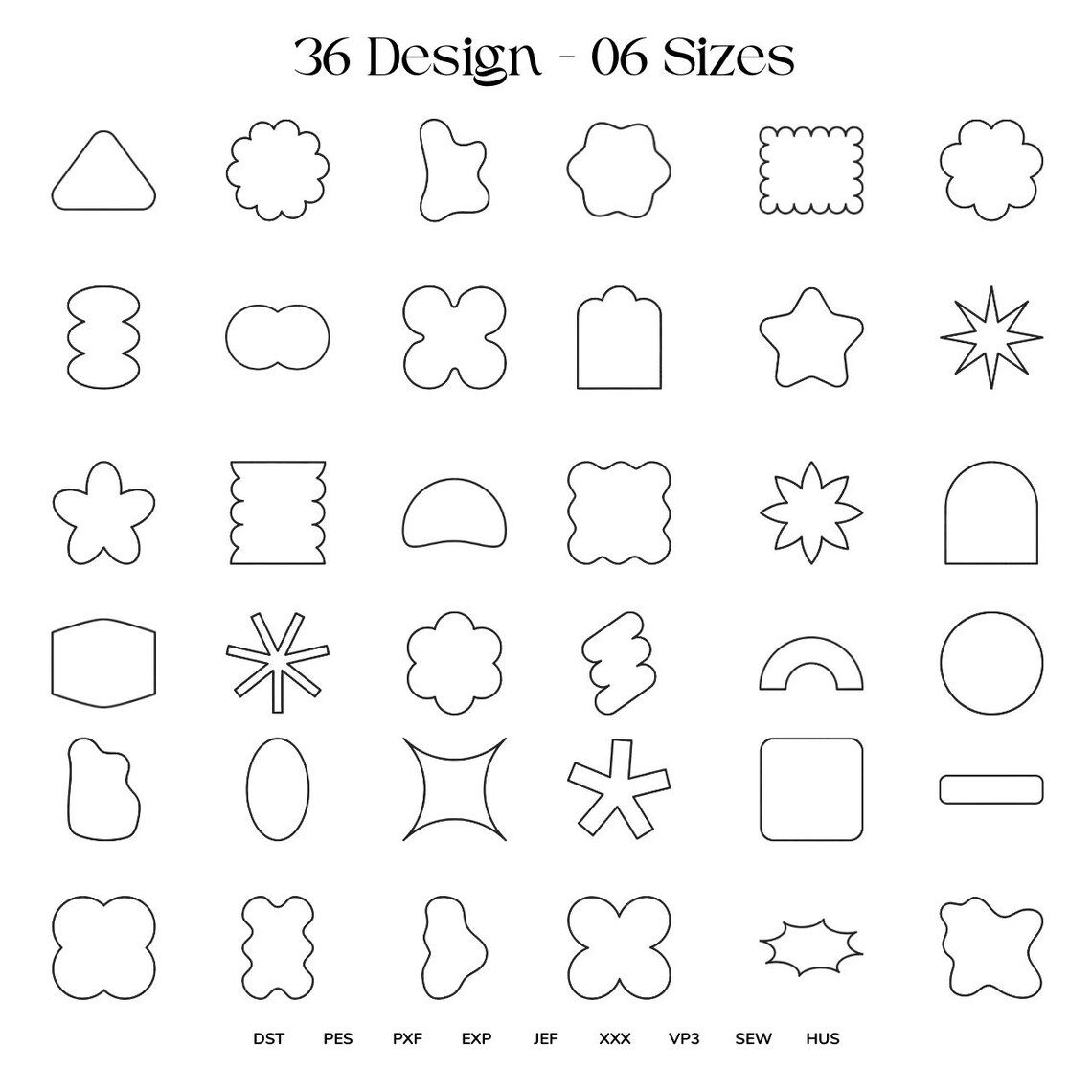 36 Shapes Applique Embroidery Designs, Frames Applique Design, Heart ...