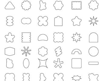 36 Shapes Applique Embroidery Designs, Frames Applique Design, Heart Circle Triangle, PES DST etc,6 sizes - Instant Download