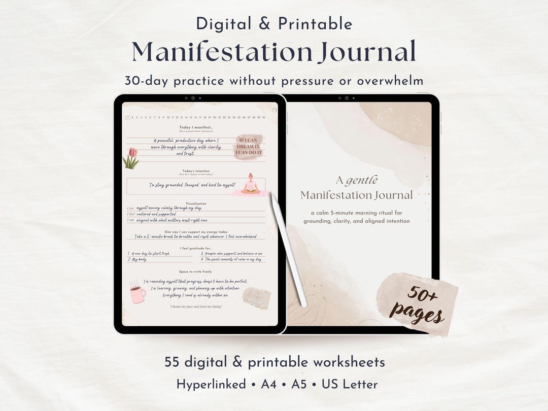 Manifestation Journal | 30-day Self Care & Dream Journal | Digital and ...