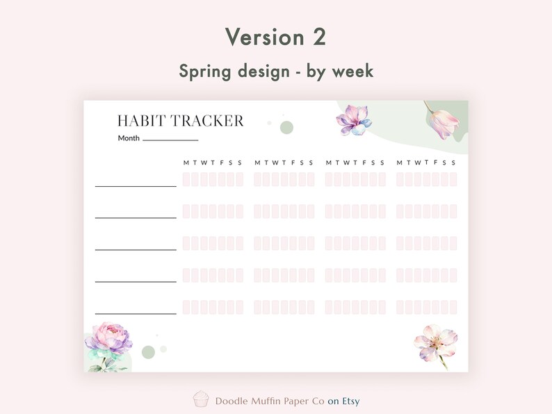 Spring Can Tracker Spring Habit Tracker Printable, A4 Planner (digital Download) - Etsy Canada