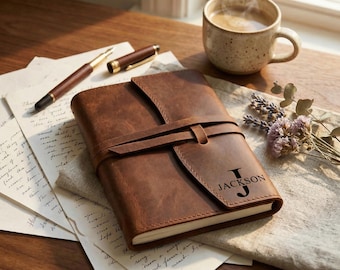 Personalized Leather Journal, Refillable Engraved Notebook, Custom Corporate Gift, Employee Appreciation Gift, Business Gift