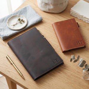 Individuell gestaltetes Lederjournal mit Namen, handgefertigtes, nachfüllbares A5-Notizbuch, personalisiertes Tagebuch, elegantes Geschenk für Schriftsteller