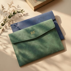 Porte-documents en cuir personnalisé, Classeur de dossiers en cuir A4 personnalisé, Porte-documents enveloppant pour bureau et entreprise