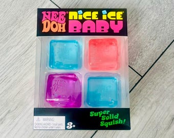 Schylling Needoh Nice Ice Baby Mini 4 Pack Cubes. Fidget, Stress Cubes.
