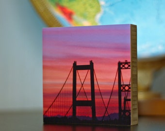 Bamboo Block, wall art,bridge, sky, living room, bathroom, original, photography, landscape, outdoors, print, black /white, Narrows,