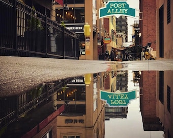 4x4 Post Alley Reflection Resin Photoblock with magnets