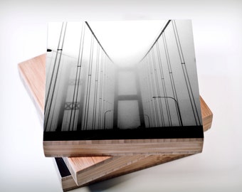 Into the Fog, Tacoma Narrows, Fog, Bridge, Washington, Black and White, Bamboo, Photo Block, Travel, Photography,Driving