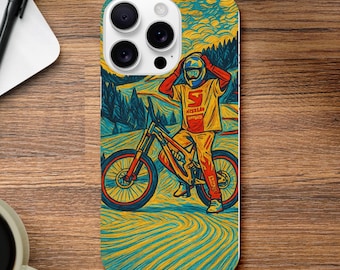 Slim case with Fabio Wibmer MTB Van Gogh style design
