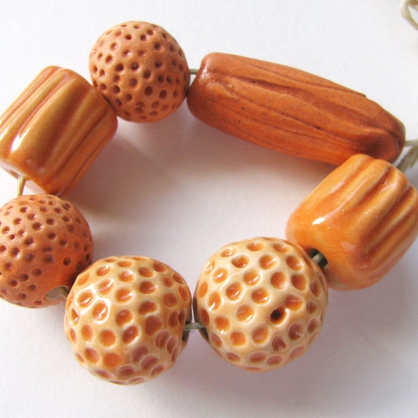 Large Laid Back Orange Beads (7)