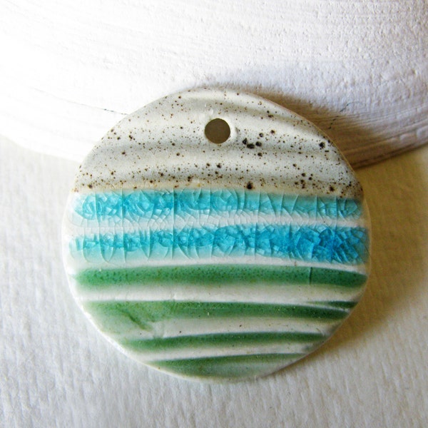 RESERVED FOR Cathy O.  Earth & Sea Stoneware Pendant
