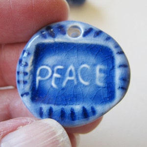 Blue Peace Pendant and Beads image 2