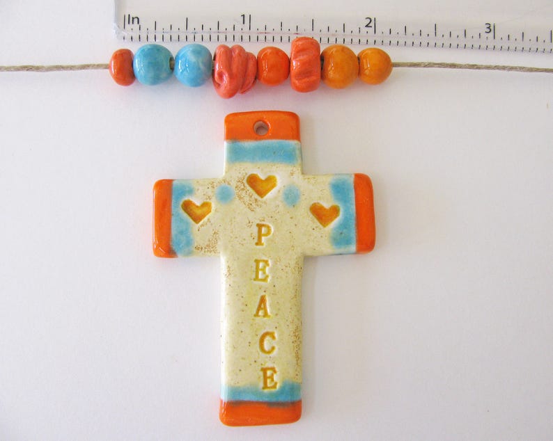 Peace Cross Pendant /& Beads