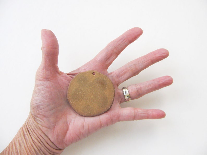 Swirly Sea Pendant Brown Stoneware Clay