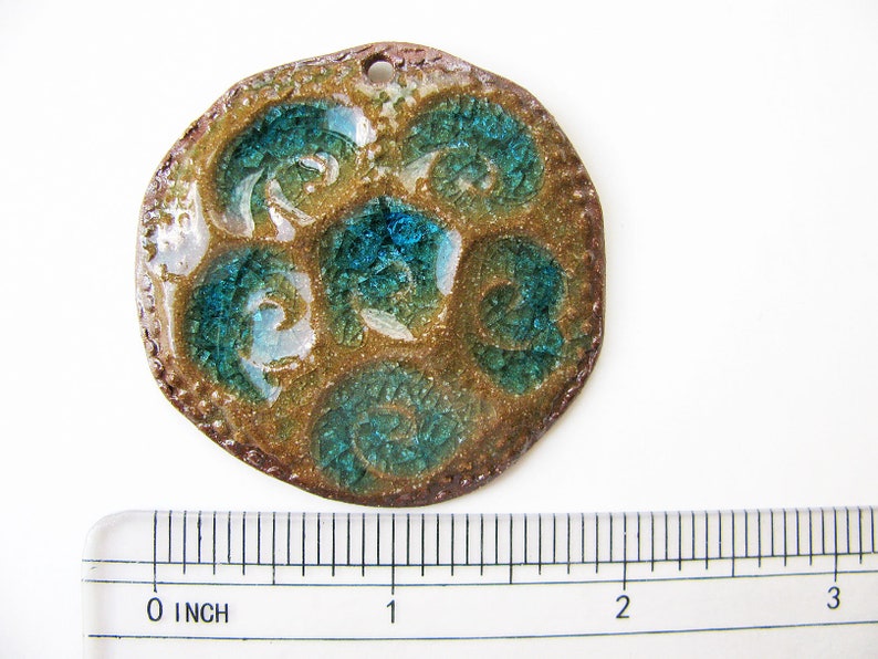 Swirly Sea Pendant Brown Stoneware Clay