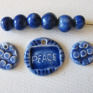 Blue Peace Pendant and Beads image 3