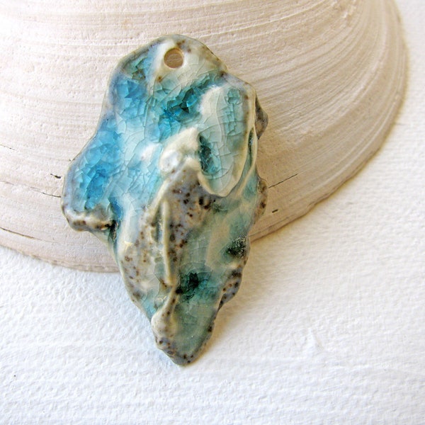 Abstract Sea Dagger Pendant Stoneware Clay