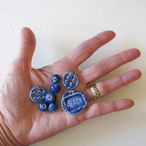 Blue Peace Pendant and Beads image 4