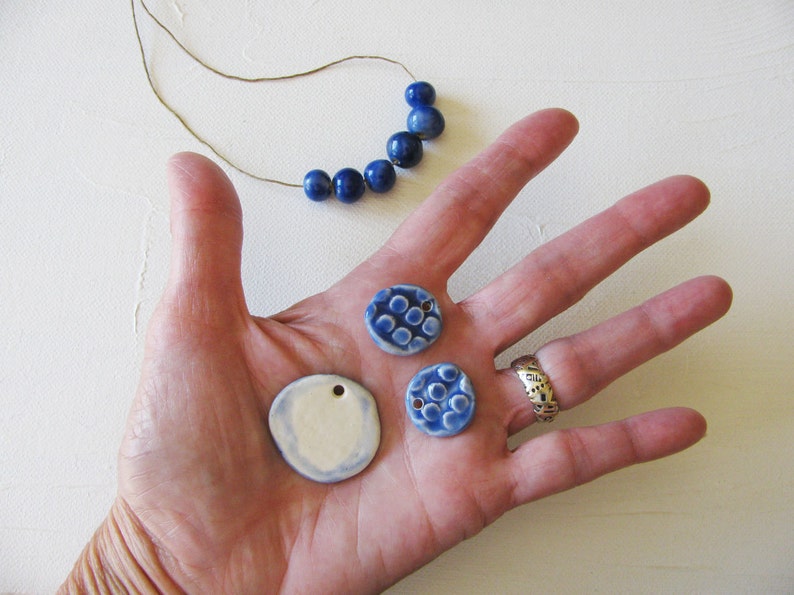 Blue Peace Pendant and Beads image 5