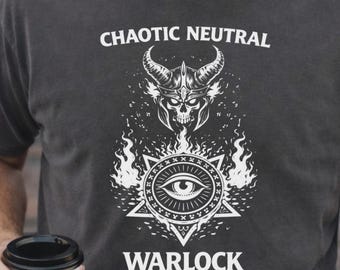Chaotic Neutral Warlock Shirt, DnD Warlock Tee, D&D Alignment Shirt, Dark Magic Fantasy T-Shirt, Tabletop RPG Gift