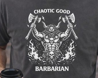 DnD tShirt, Comfort Colors 1717, DnD Alignment Tee, dandd tshirt, Tabletop RPG Gift, Fantasy Barbarian T-Shirt