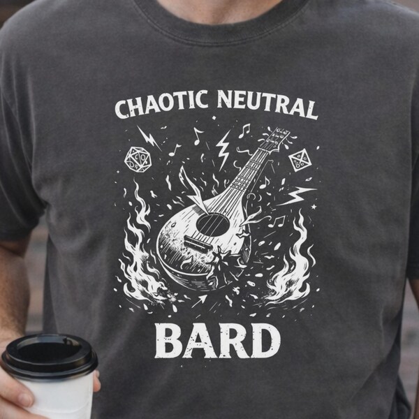 Kaotisk neutral bard-tröja, DnD-bard-tröja, dnd-t-shirt, D&D-alignment-tröja, fantasy-gamer-gåva