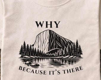 Mountain Hiking Shirt, Because Its There Tee, Vintage Outdoor Adventure Shirt, National Park Graphic, Climber Gift for Hikers
