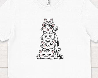 Funny Cat Stack T-Shirt, Stacked Cats T-Shirt, Cat Gifts