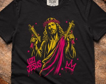 Dungeon Crawler Shirt, Uzi Jesus Tee, Sweatshirt & Hoodie, DnD shirt, Gamer RPG T Shirt, Dungeon Gaming Tee, Book lover gift