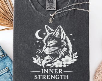 Wildlife Graphic T-Shirt, Cat Nature Tee, Comfort Colors® Pepper Shirt, Vintage Forest Adventure Top, Rustic Outdoor Gift