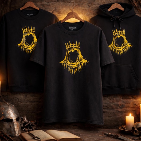 Mörk fantasiriddarskjorta, tröja, hoodie, törnekronakrigare, medeltida skjorta, fantasy-RPG-skjorta, tröja i bekväma färger, riddarehoodie