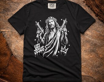 Dungeon Crawler Shirt, Uzi Jesus Tee, Sweatshirt & Hoodie, DnD shirt, Gamer RPG T Shirt, Dungeon Gaming Tee, Book lover gift