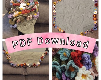 Bouquet de fleurs sauvages au crochet modèle afghan - PDF UNIQUEMENT