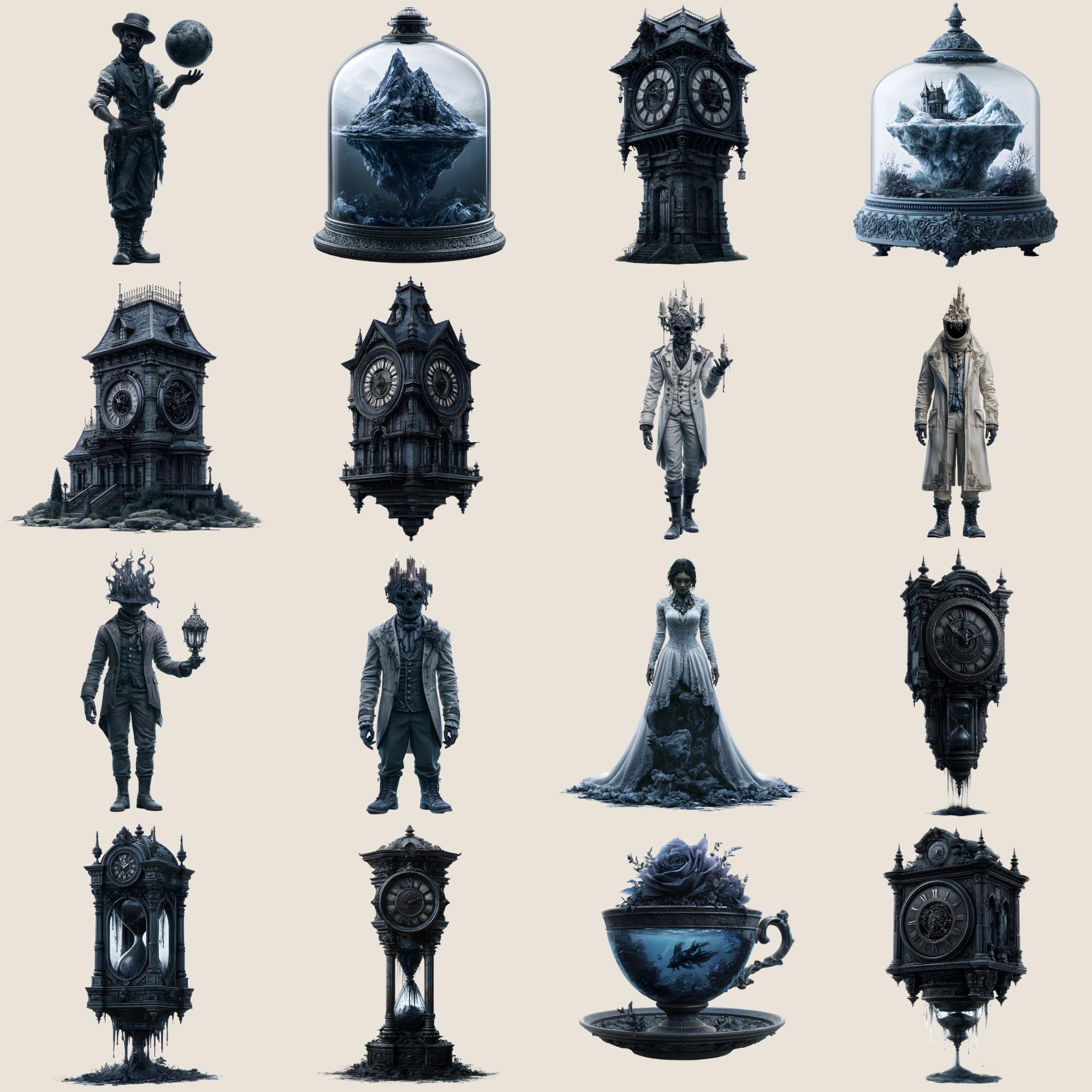 Nautical Digital Clip Art Bundle, Surreal Ocean Fantasy Art, Unique ...
