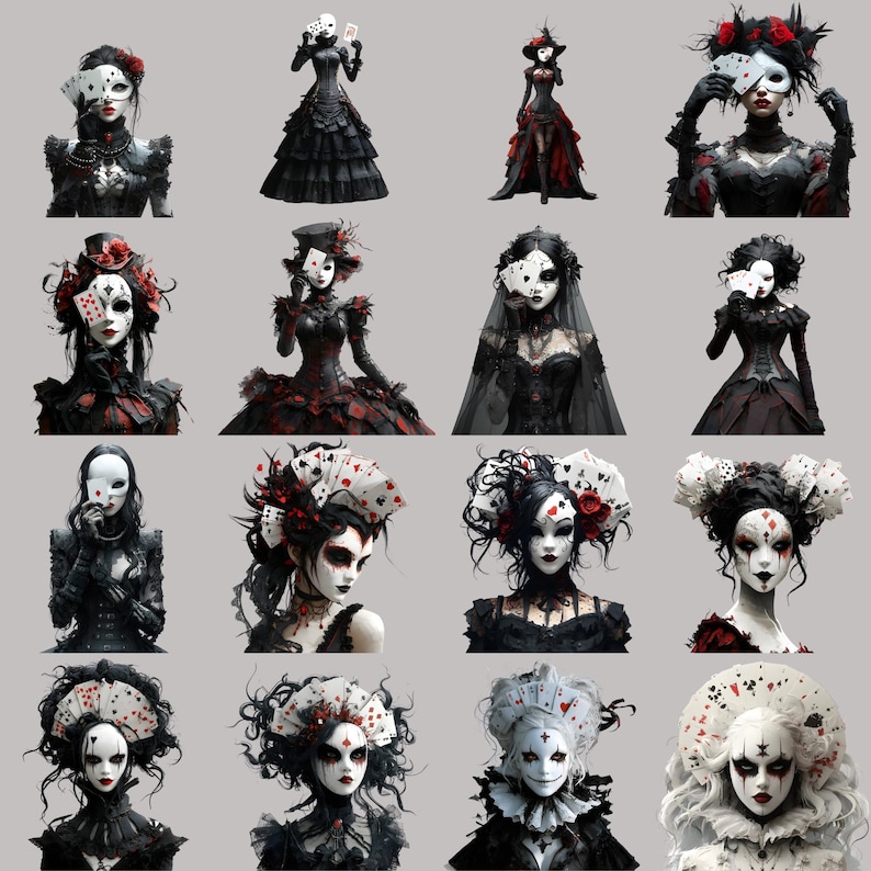 High-resolution Gothic clipart PNGs for junk journals, scrapbooking, and digital downloads.