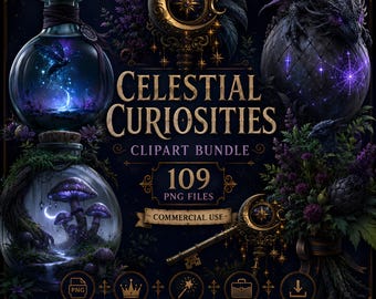 Clipart curiosa, vintage curiosa en curiosa png, ephemera plakboek van Dark Academia