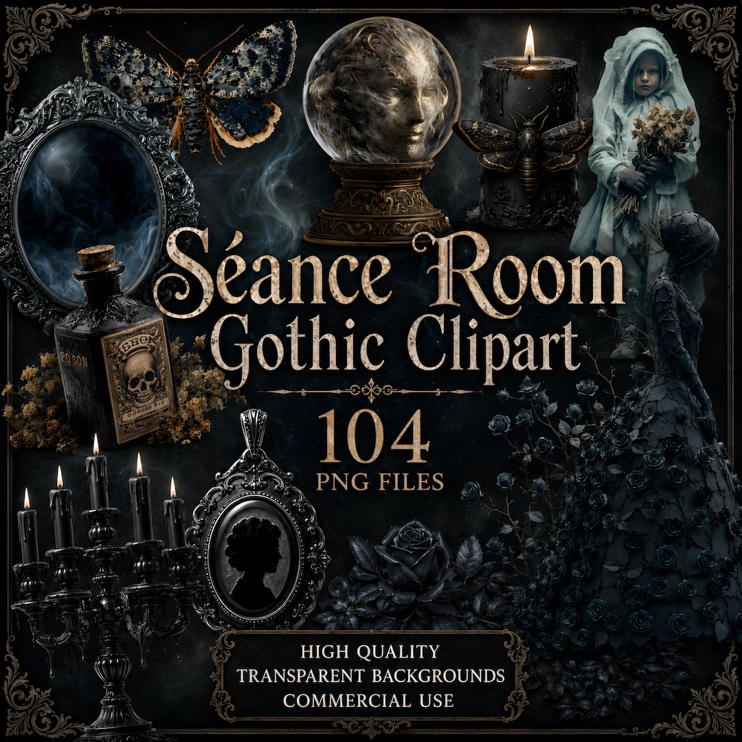 Occult Clipart Bundle, 104 Halloween PNG Transparent, Gothic Clipart ...