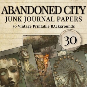 Vintage Junk Journal Printable Backgrounds Pages, Papers for Scrapbooking, Collage, Digital Paper Pack