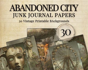 Vintage Junk Journal pages d'arrière-plans imprimables, papiers pour scrapbooking, collage, paquet de papier numérique