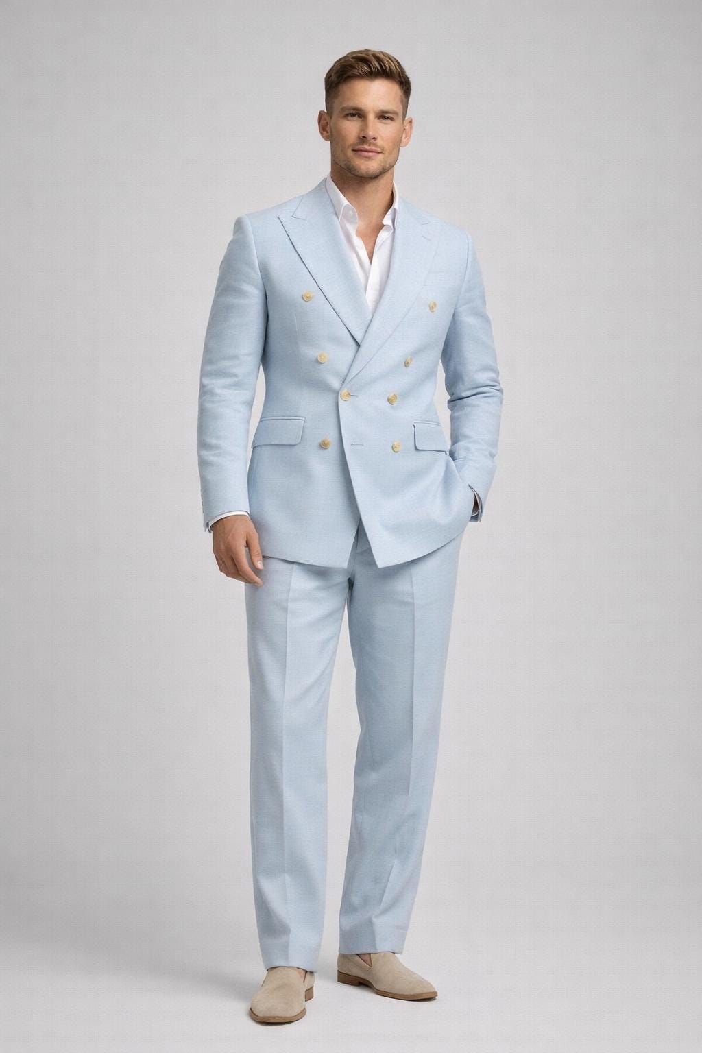 Sky Blue Suits Men