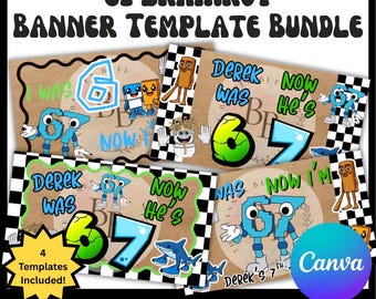 Editable 67 Brainrot Banner Templates, Canva Download, Party Decor (Digital)