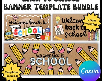 Back to School Editable Banner Template Link
