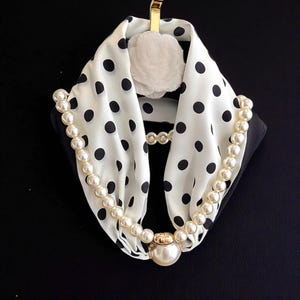 Women’s Fashion Necklace Scarf | Elegant Lightweight Neck Wrap with Decorative Beads | Stylish Loop Scarf Accessory in Multiple Designs