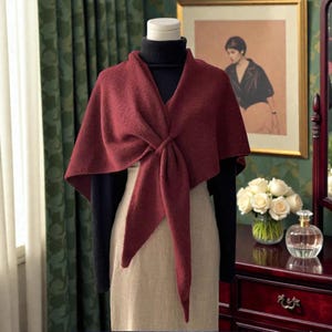 Tie Front Shawl - Elegant Shoulder Cape, Warm Wrap Scarf